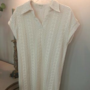 Roolee Ivory Collared Lace Dress